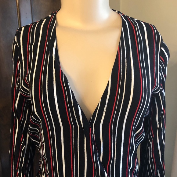 YUMI KIM Posh Life Surplice Wrap Stripe Blouse - Picture 4 of 8